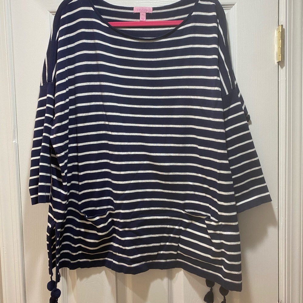 Navy and White oversized sweater